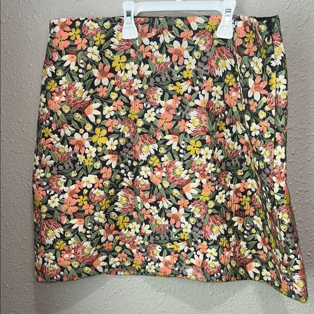 LOFT Pink and Orange Mini A-line Skirt